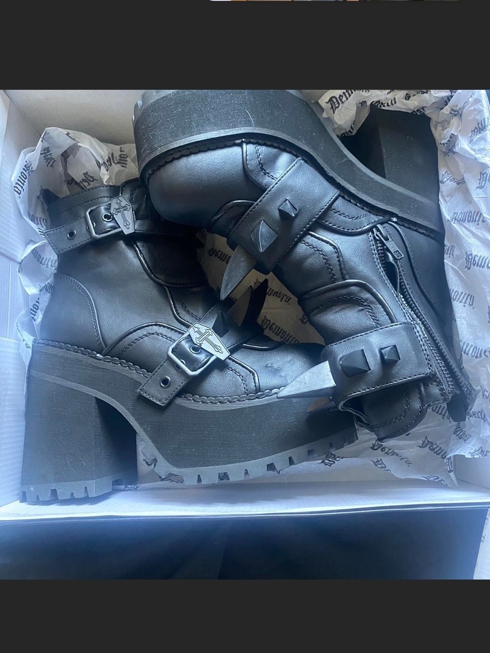 Demonia Assault 72 Spiked Platform Boots